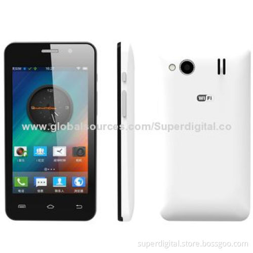 Smartphones, Google's Android 4.2.2 OS/MT6572W Dual-core, IPS Display, 0.3 + 2MP, 512MB + 4GB